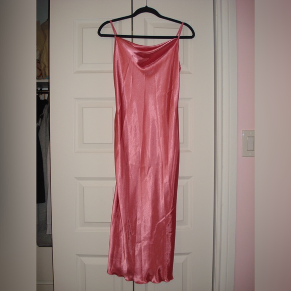 bebe cowl neck satin midi dress - Picture 1 of 4